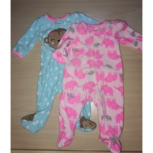 Carter's Baby girl fleece pajamas 3m
